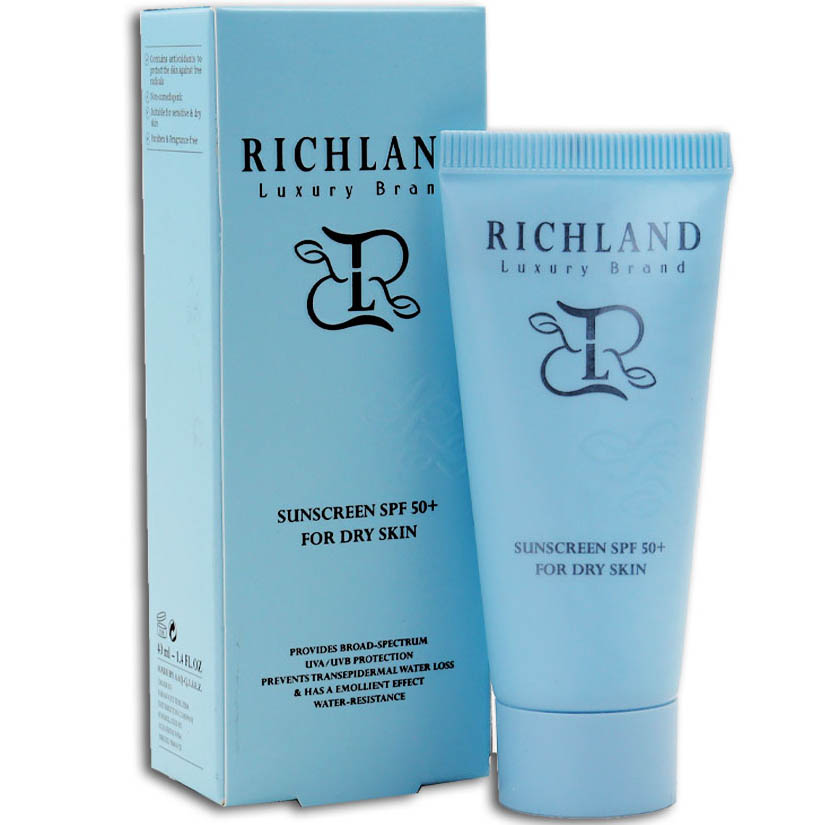کرم ضد آفتاب بی رنگ SPF50 پوست خشک ریچلند 40 میل