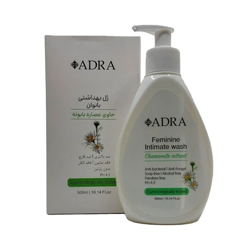 ژل بهداشتی بانوان آدرا حاوی عصاره بابونه