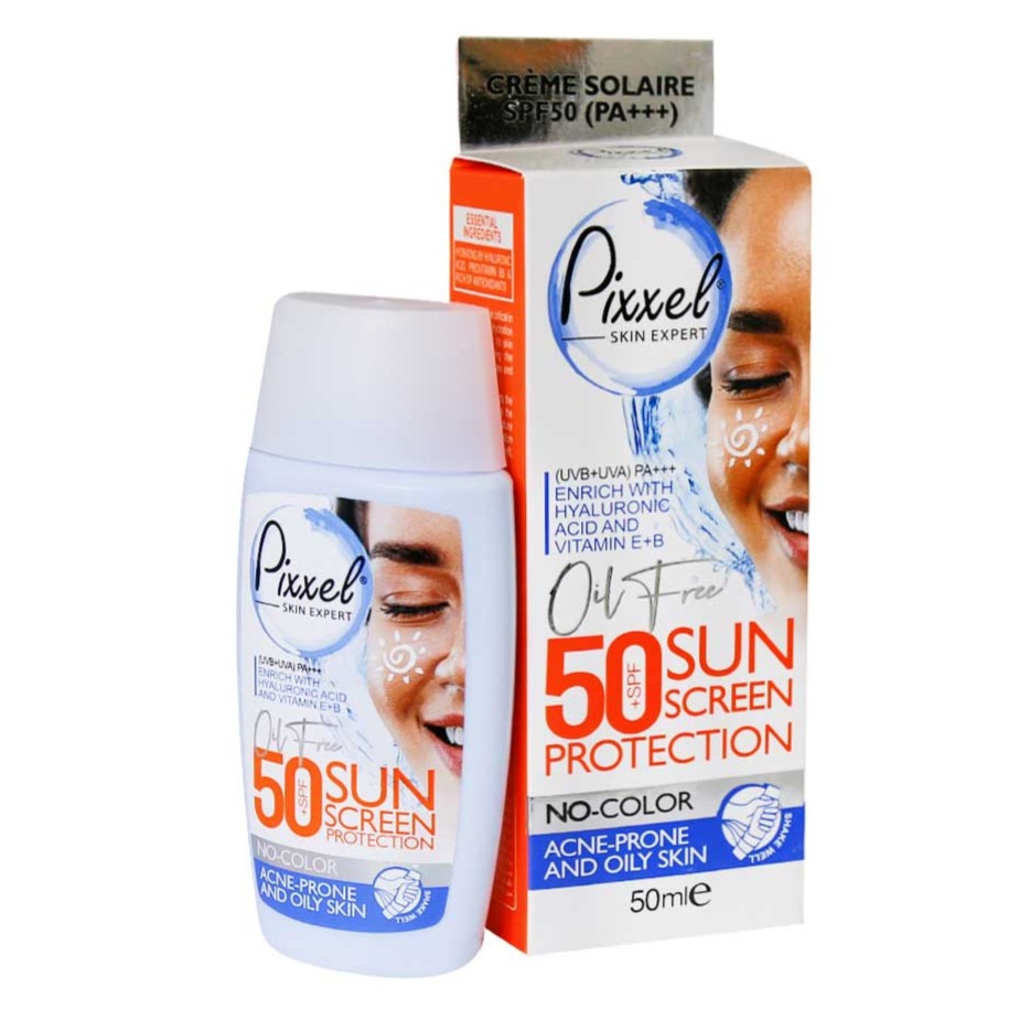 کرم ضد آفتاب بی رنگ پیکسل مدل Oily Acne Prone Skin با SPF50 مناسب پوست چرب حجم 50 میلی لیتر
