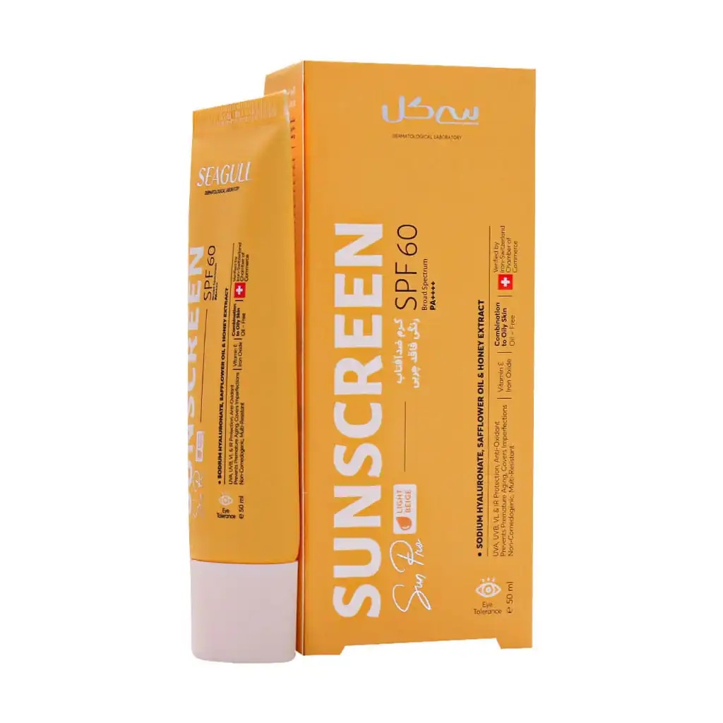 کرم ضد آفتاب سی گل SPF60 فاقد چربی لایت بژ 50 میلی لیتر