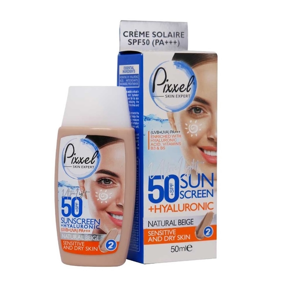 کرم ضد آفتاب رنگی پیکسل با SPF50 مناسب انواع پوست حجم 50 میلی لیتر