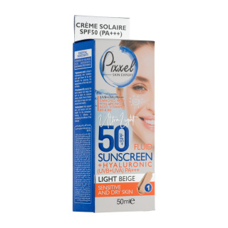 کرم ضد آفتاب رنگ بژ روشن پیکسل با SPF50 مناسب انواع پوست حجم 50 میلی لیتر