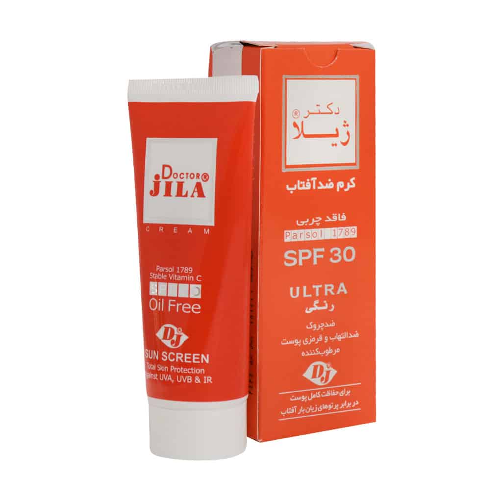 ضد آفتاب اس پی اف 30 فاقد چربی رنگی دکتر ژیلا