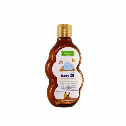 روغن نرم کننده پوست بچه حاوی روغن کنجد و ویتامین E بی بی لند Babyland