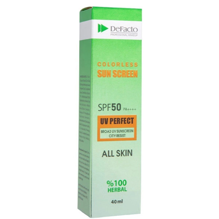 کرم ضد آفتاب بدون رنگ دیفکتو SPF 50 مدل 00 0 مناسب انواع پوست حجم 40 میلی‌لیتر