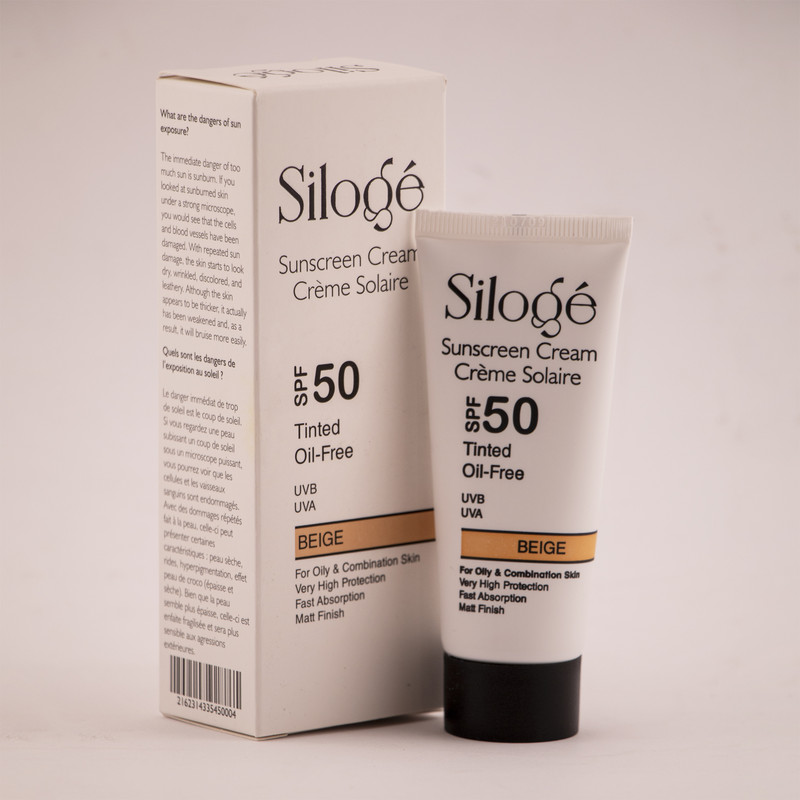 کرم ضد آفتاب سیلوژه رنگ بژ spf50 فاقد چربی 40میل