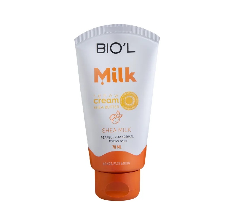 کرم مرطوب کننده بیول مدل Shea Milk حاوی پروتیین شیر و شی باتر حجم 70 میلی لیتر