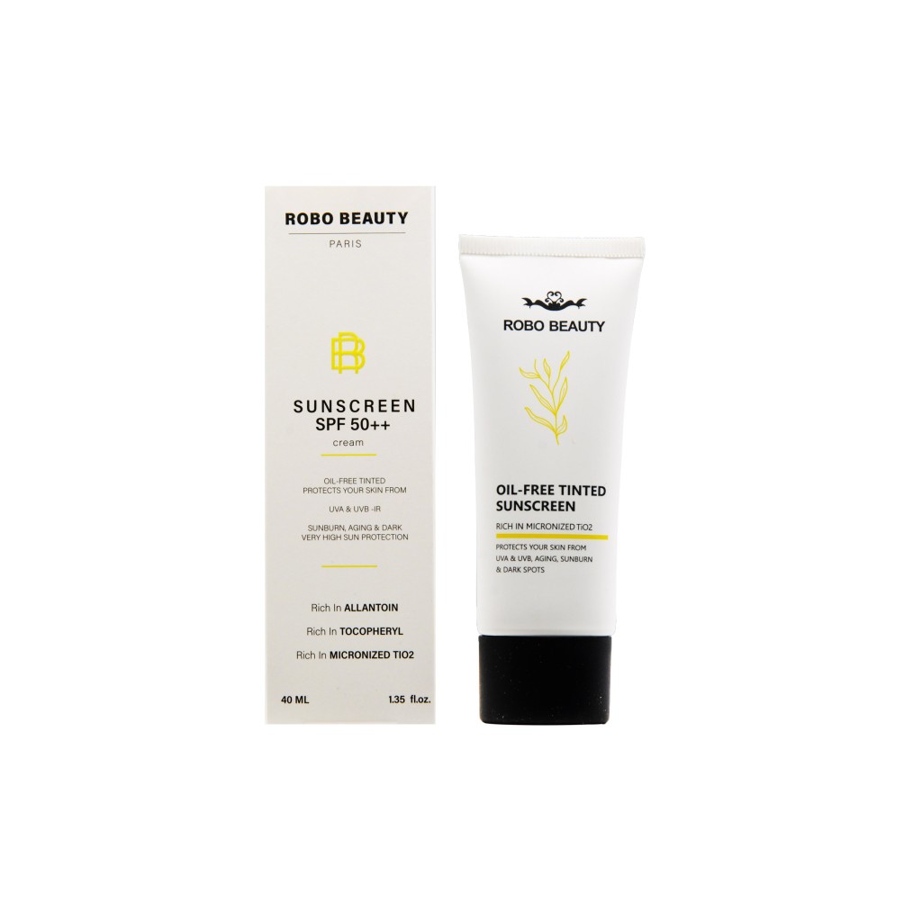 کرم ضدآفتاب رنگی SPF50 روبو بیوتی مدل Oil Free ‌مناسب پوست‌های چرب، حجم 40 میلی‌لیتر