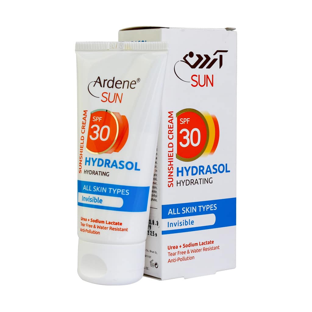 کرم ضد آفتاب بی رنگ مرطوب کننده آردن سان مدل Hydrasol با SPF30 مناسب انواع پوست حجم 50 میلی لیتر