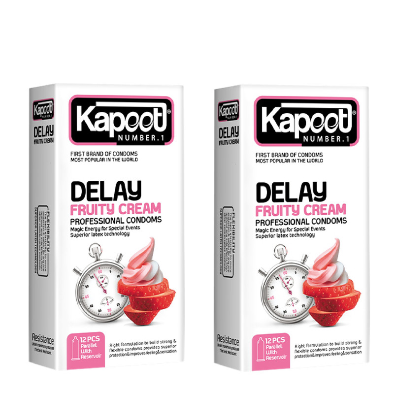 کاندوم تاخیری میوه ای کاپوت 12 عددی مدل Delay Fruity Cream