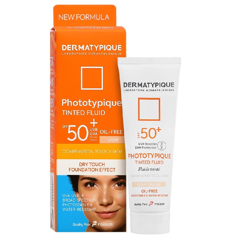 ضد آفتاب رنگی فلویید پوست مختلط و چرب +SPF50 بژ روشن درماتیپیک