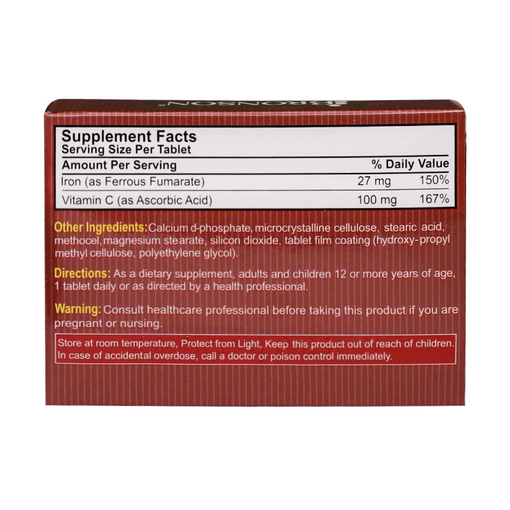 bronson iron vitamin c 30 tablet