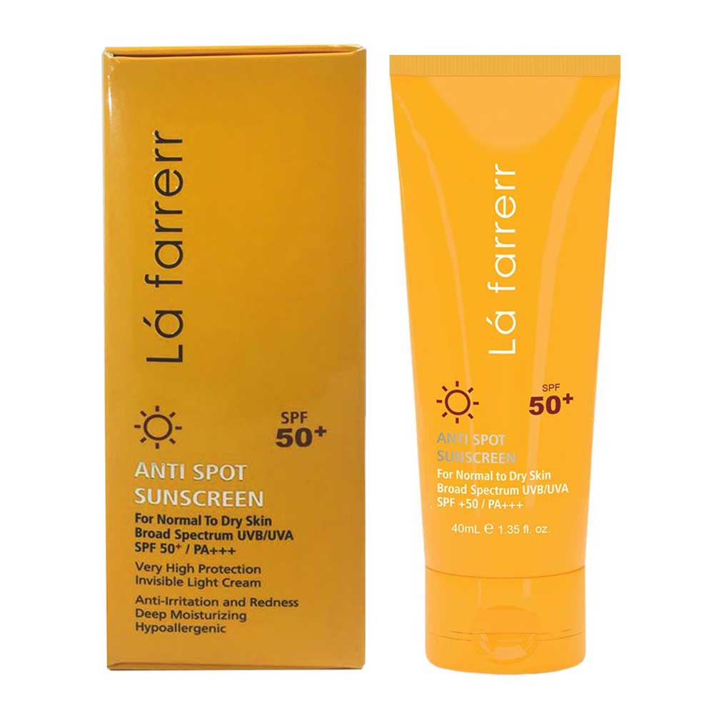 ضد آفتاب بی رنگ لافارر مدل SPF50 مناسب پوست خشک و نرمال حجم 40 میلی لیتر