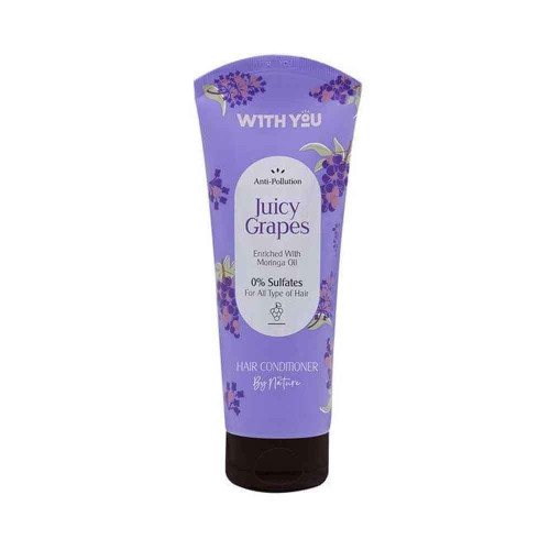 نرم کننده مو با آبکشی ویت یو مدل Juicy Grapes حاوی روغن مورینگا و عصاره انگور مناسب انواع مو 200 میل