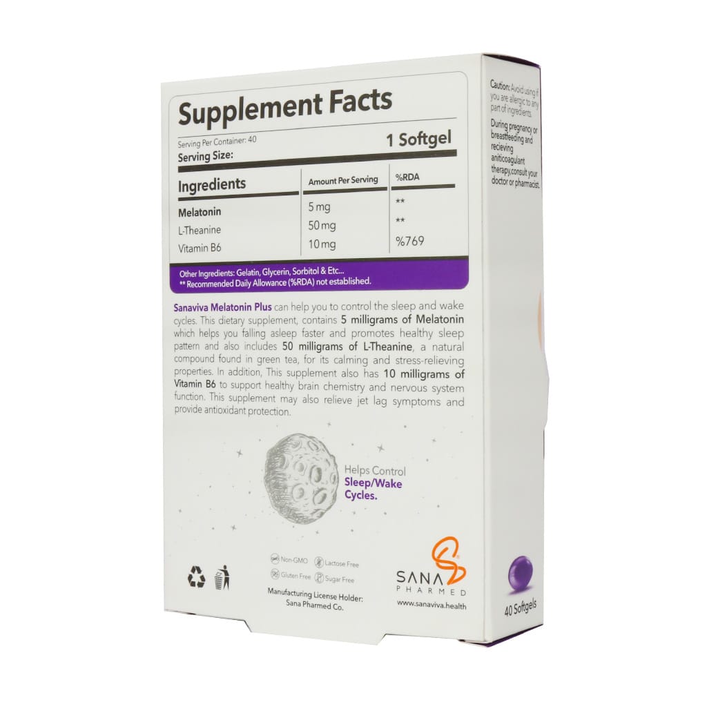 sanaviva melatonin plus 5 mg 40 softgel