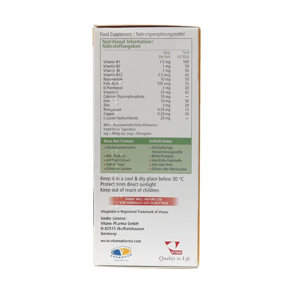 vitane pharma vitaglobine liquid tonic ml