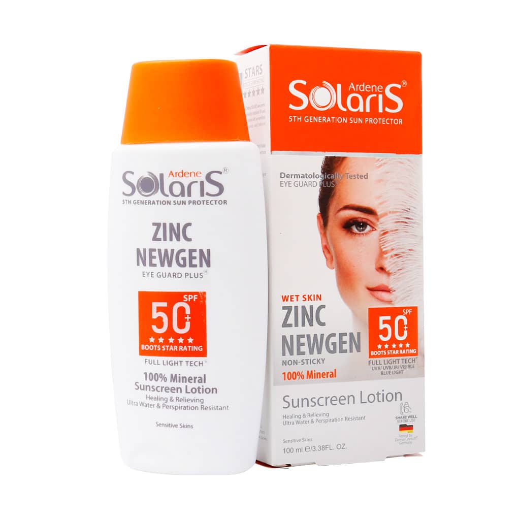 لوسیون ضد آفتاب فیزیکال التیام بخش پوست حساس سولاریس آردن SPF50